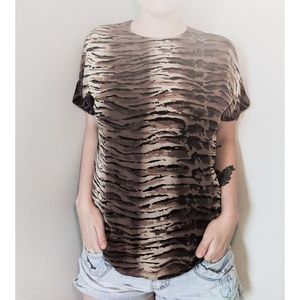 🌟 Vintage Cheetah Print Paradigm 100% Silk Top